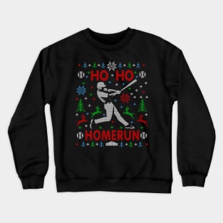 HO HO HOMERUN BASEBALL UGLY CHRISTMAS SWEATER PARTY Crewneck Sweatshirt